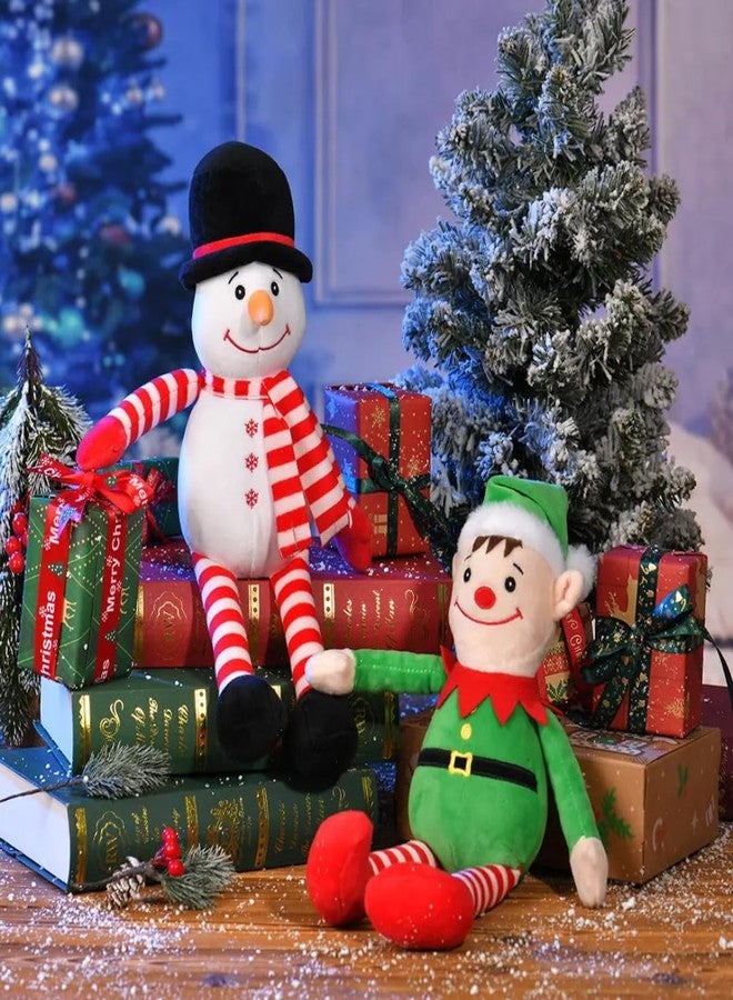 TechMax Solution دمى رجل الثلج القطيفة من TechMax Solution لتزيين عيد الميلاد - Image 3